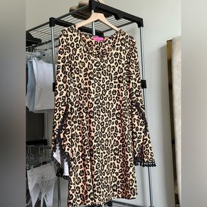 Simply Southern dress | Size Large | Cheetah Print | Dramatic Sleeve